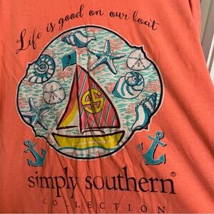 Simply Southern 100% Cotton Women’s T-Shirt Coral‎ Color